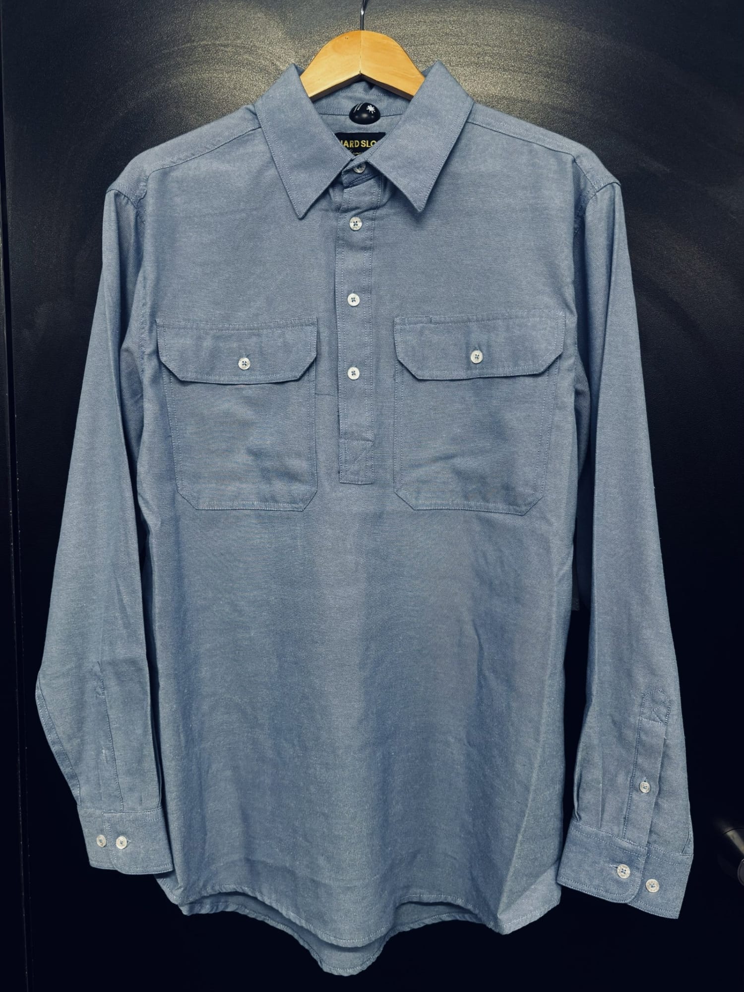 Hard Slog Mens Shirts M / Blue Hard Slog Shirt Mens Jackson Half Button