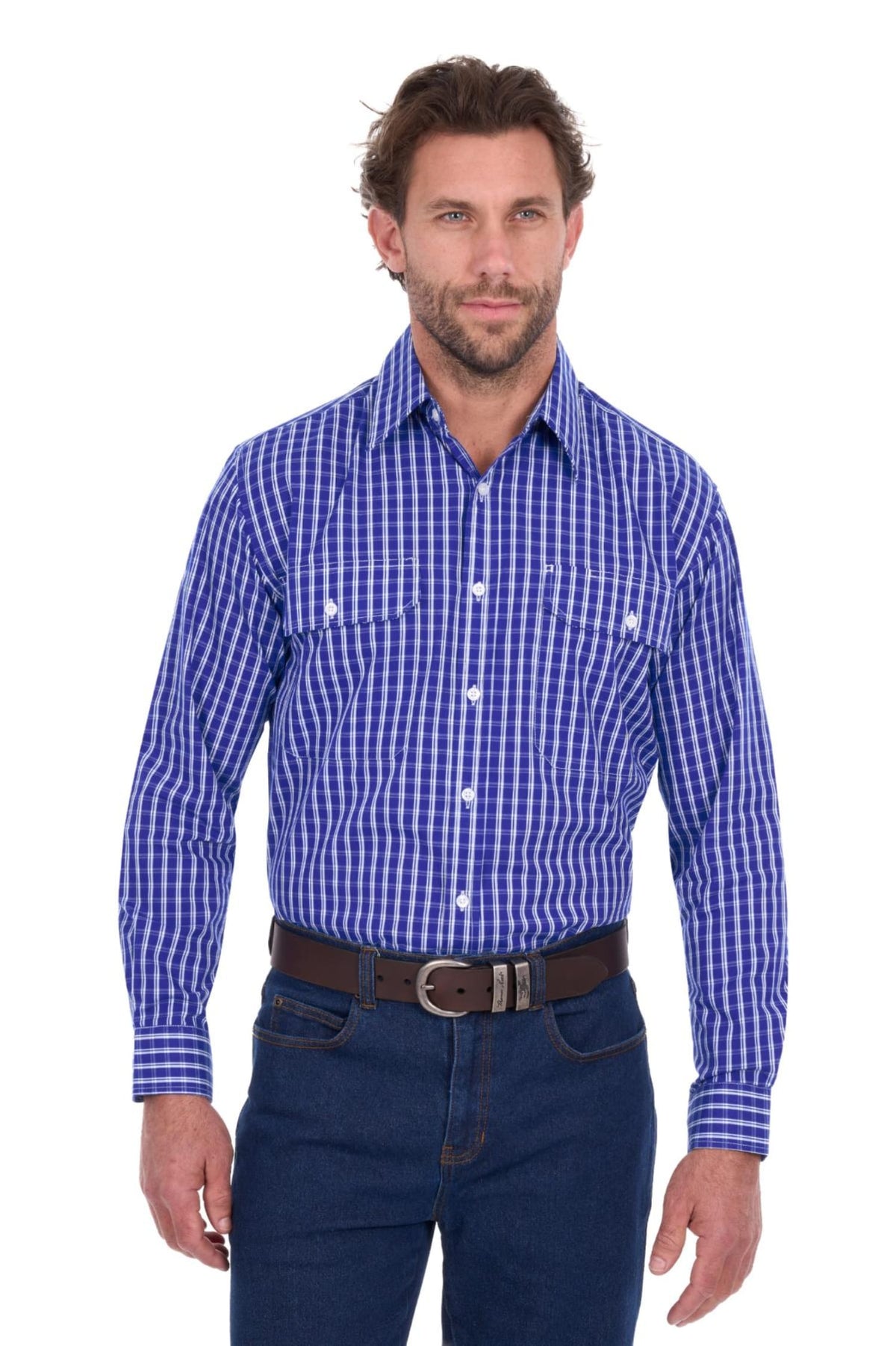 Hard Slog Mens Shirts M / Cobalt/White Hard Slog Shirt Mens Alex