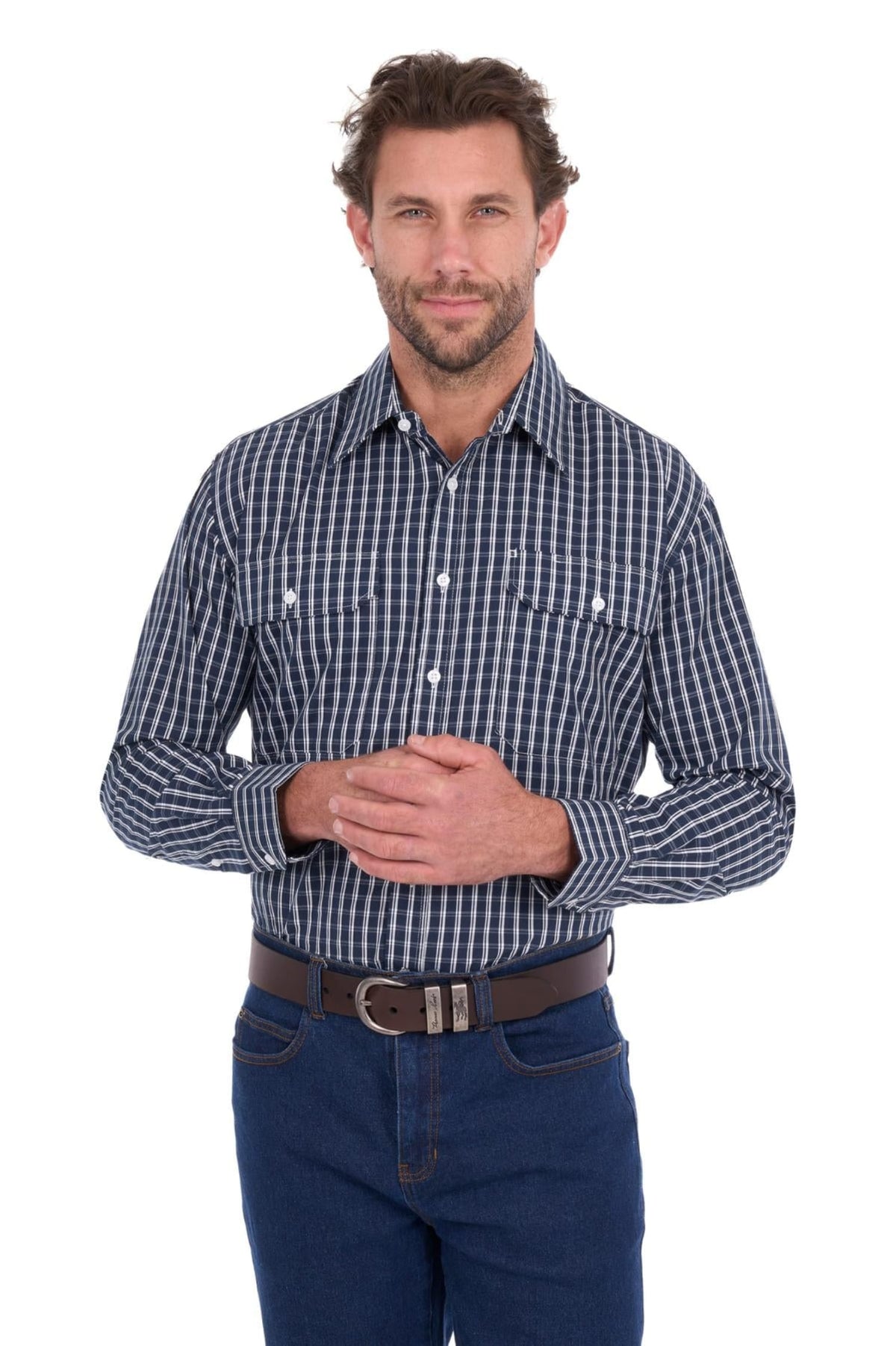 Hard Slog Mens Shirts M / Navy/White Hard Slog Shirt Mens Alex