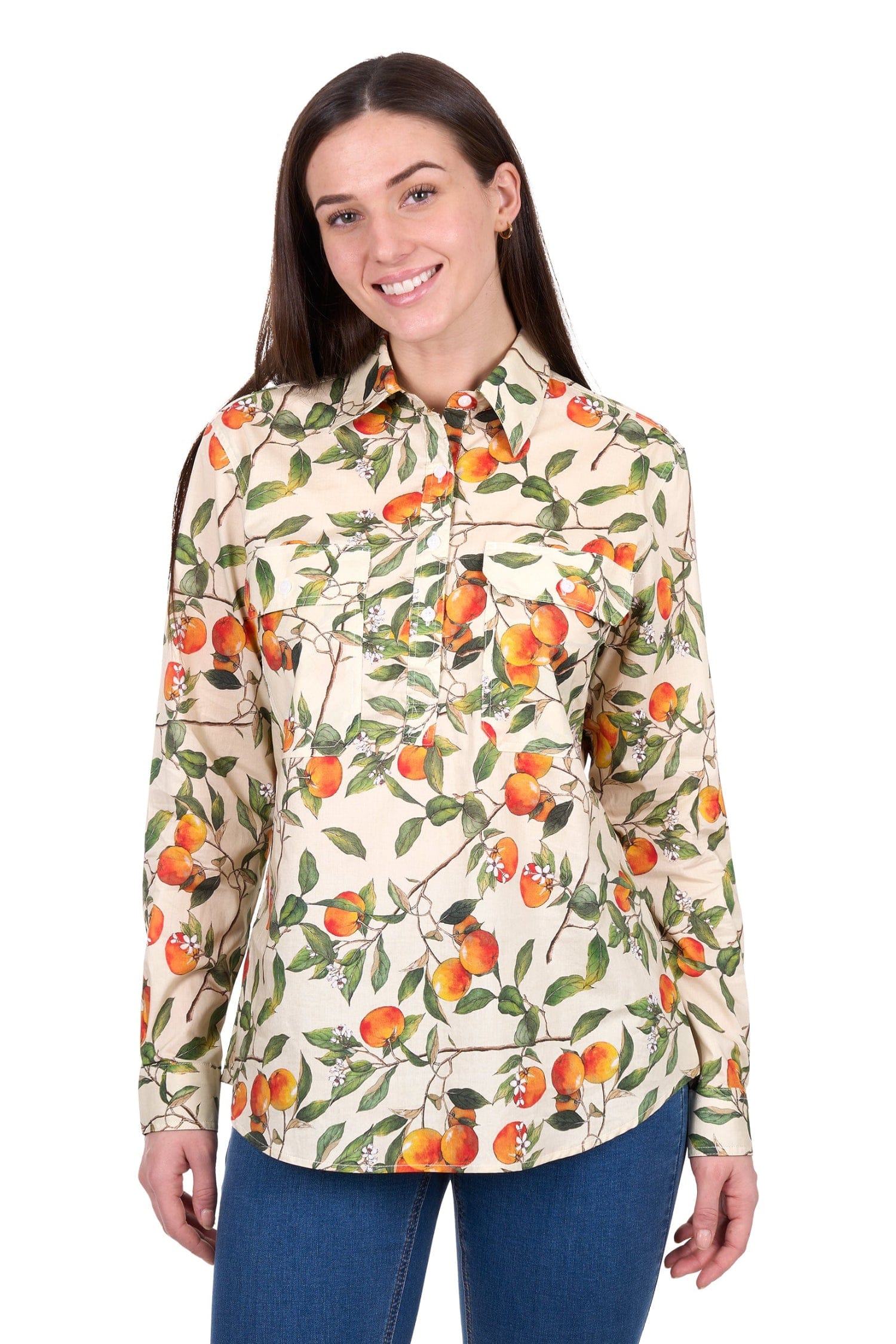 Hard Slog Womens Shirts 08 / Green Hard Slog Shirt Womens Zia Half-Button