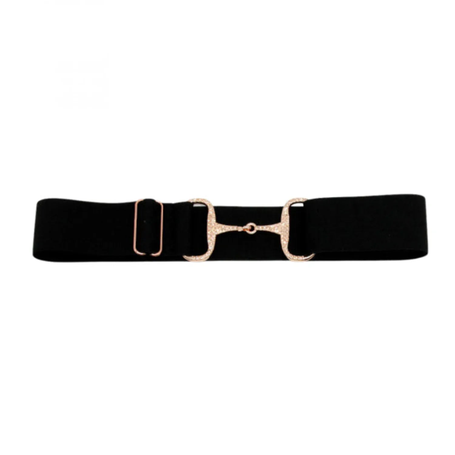 HH Equestrian Womens Belts Black HH Equestrian Snaffle Belt Rose Gold