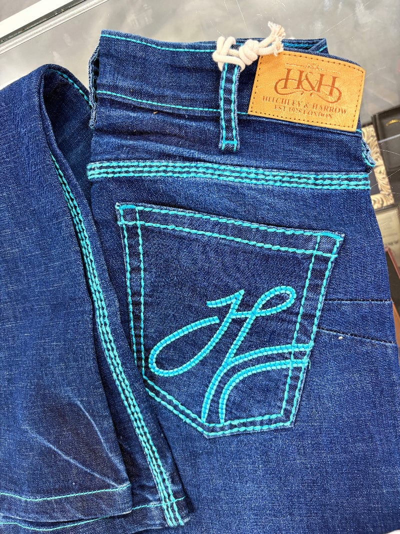 Hitchley and Harrow Womens Jeans Hitchley & Harrow Jeans Womens Ultra High Rise Turquoise Stitch