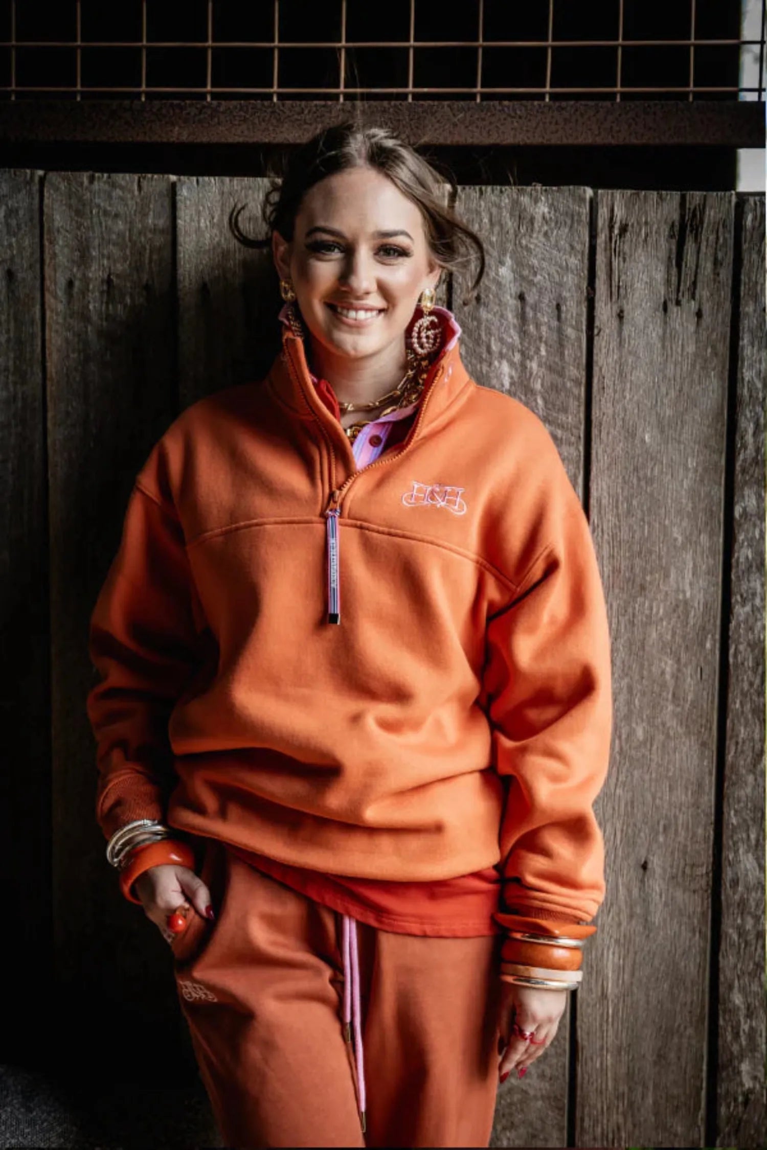 Hitchley and Harrow Womens Jumpers- Jackets - Vests 2XS / Rust Hitchley & Harrow Jumper Womens Winter Collection 1/4 Zip
