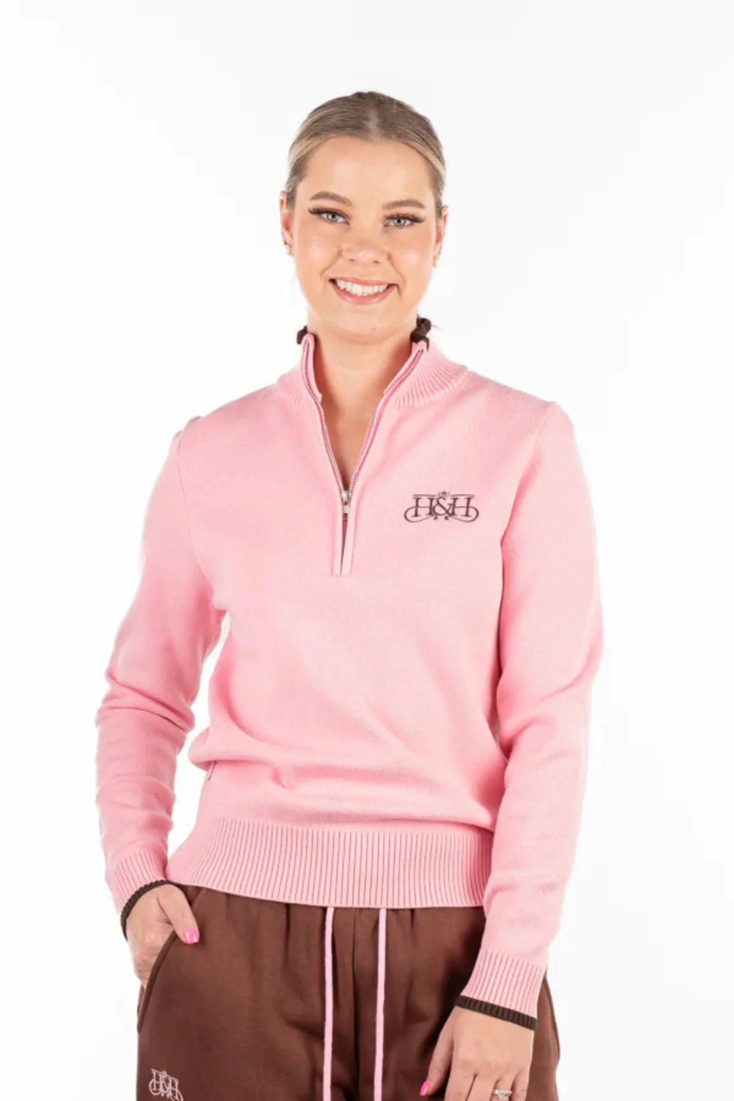 Hitchley and Harrow Womens Jumpers- Jackets - Vests Hitchley & Harrow Jumper Womens Winter Collection 1/4 Zip