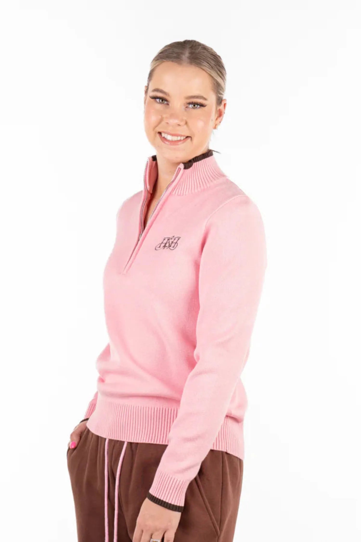 Hitchley and Harrow Womens Jumpers- Jackets - Vests Hitchley & Harrow Jumper Womens Winter Collection 1/4 Zip