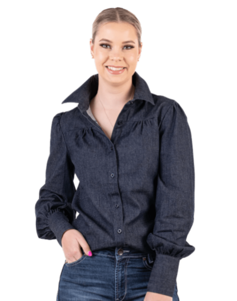 Hitchley and Harrow Womens Shirts 2XS / Dark Wash Hitchley & Harrow Shirt Womens Linen Collection Denim