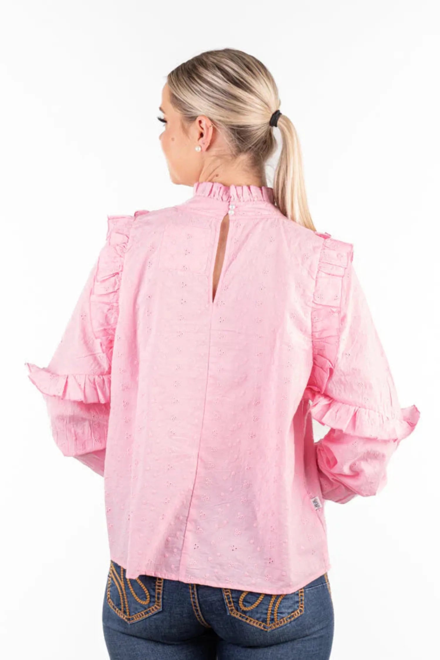 Hitchley and Harrow Womens Shirts Hitchley & Harrow Shirt Womens Broderie Linen