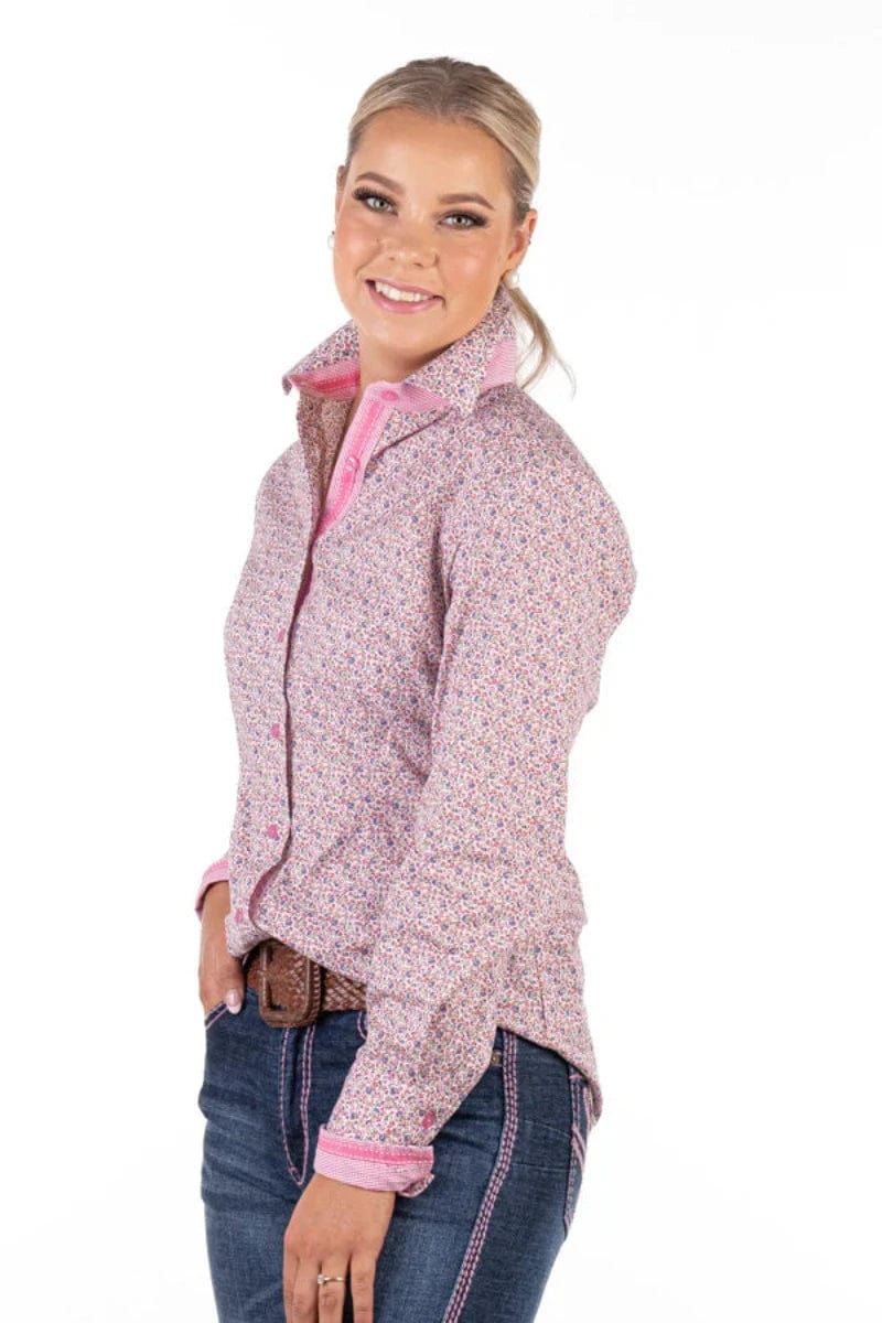 Hitchley and Harrow Womens Shirts Hitchley & Harrow Shirt Womens Fitted Pink Floral