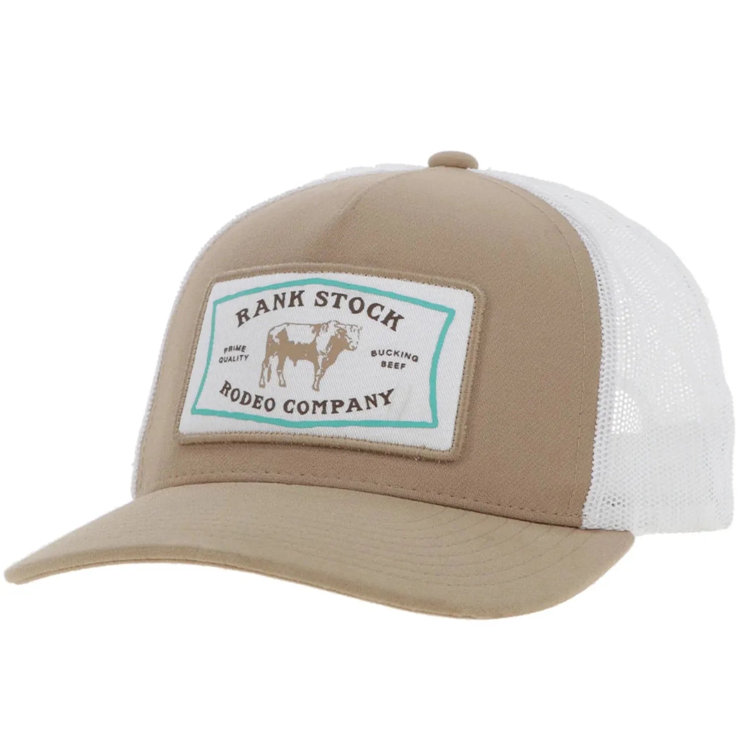 Hooey Caps Tan/White Hooey Cap Trucker Rank Stock