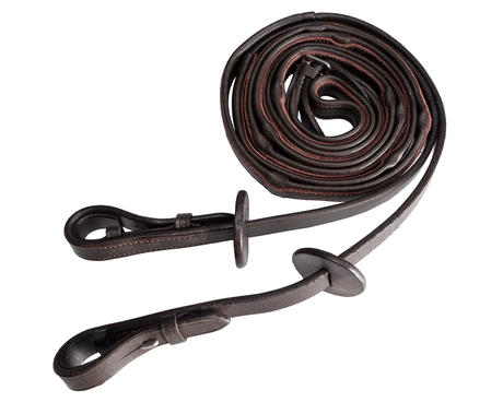 Jeremy and Lord Reins 145cm / Brown Jeremy and Lord Covered Leather Grip Stop Reins Nappa