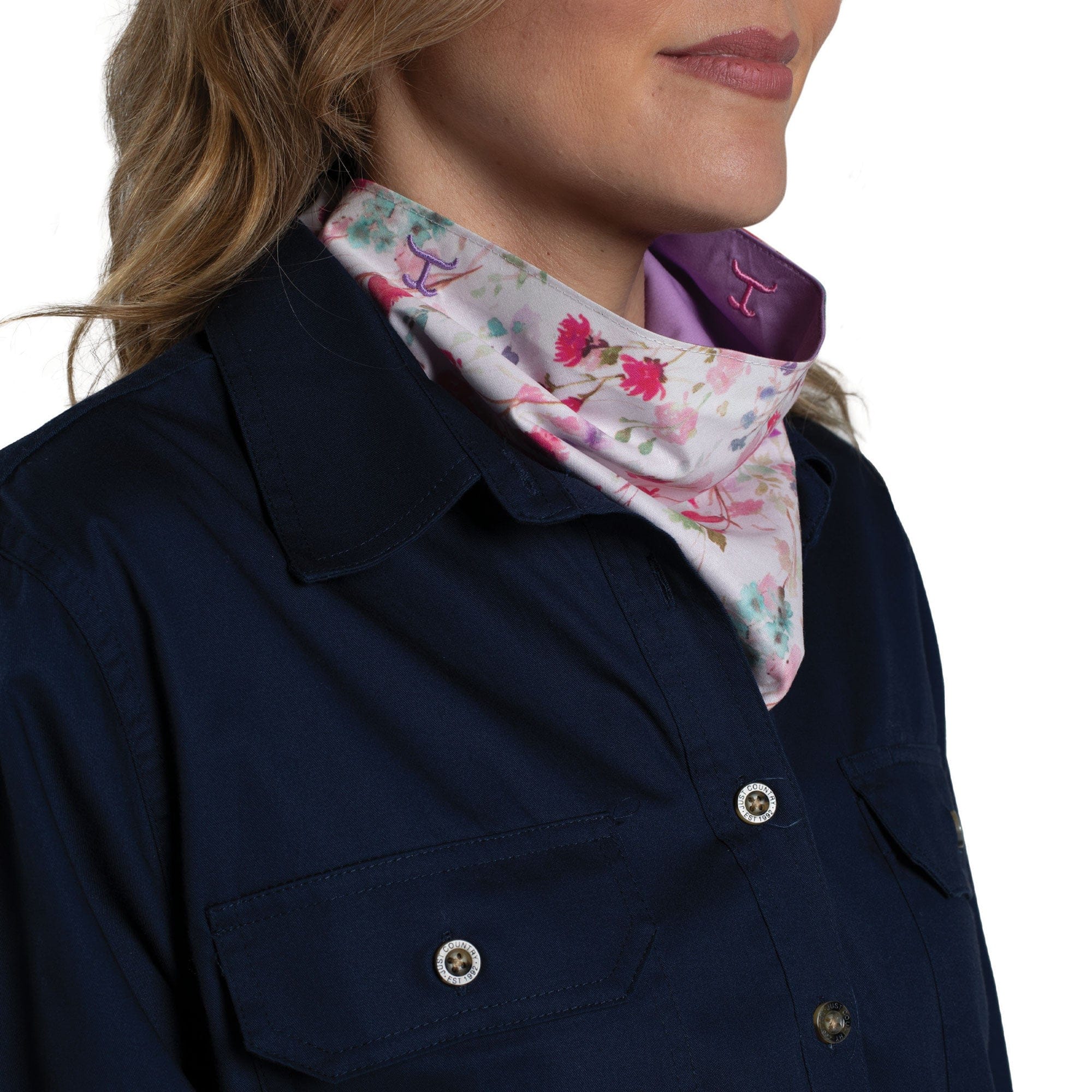 Just Country Bandanas - Scarves Orchid/White Wildflower Just Country Scarf Womens Carlee Double Sided