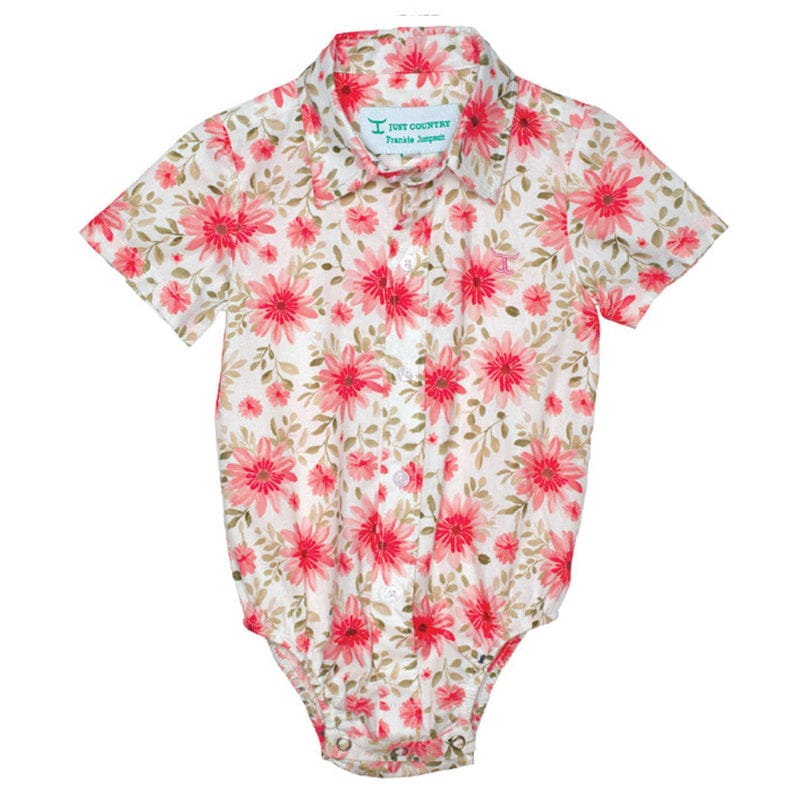 Just Country Kids Shirts 0 / White Gerberas Just Country Romper Infant Frankie