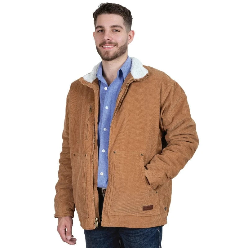Just Country Mens Jumpers, Jackets & Vests S / Caramel Just Country Jacket Mens Diamantina Sherpa Corduroy
