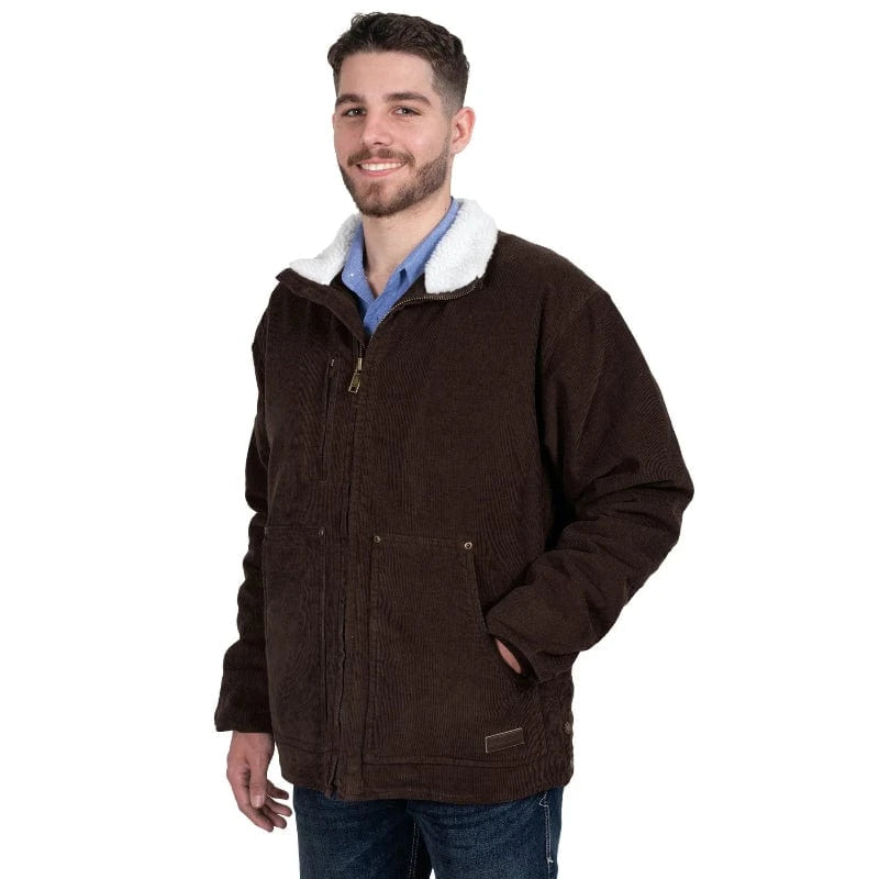 Just Country Mens Jumpers, Jackets & Vests S / Chocolate Just Country Jacket Mens Diamantina Sherpa Corduroy