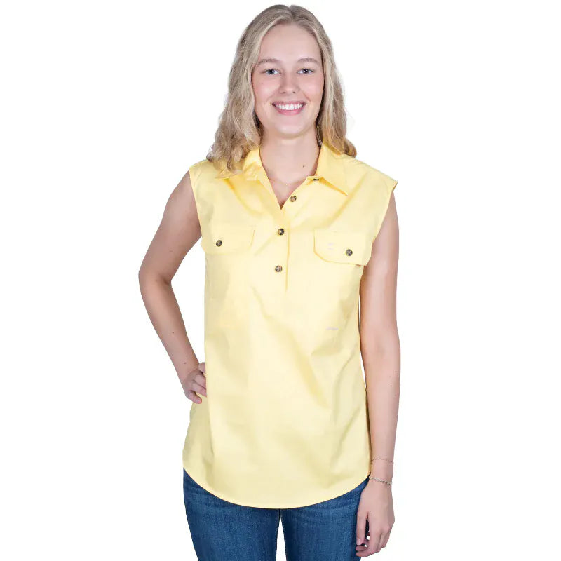 Just Country Womens Shirts 10 / Butter Just Country Workshirt Womens Kerry Sleeveless