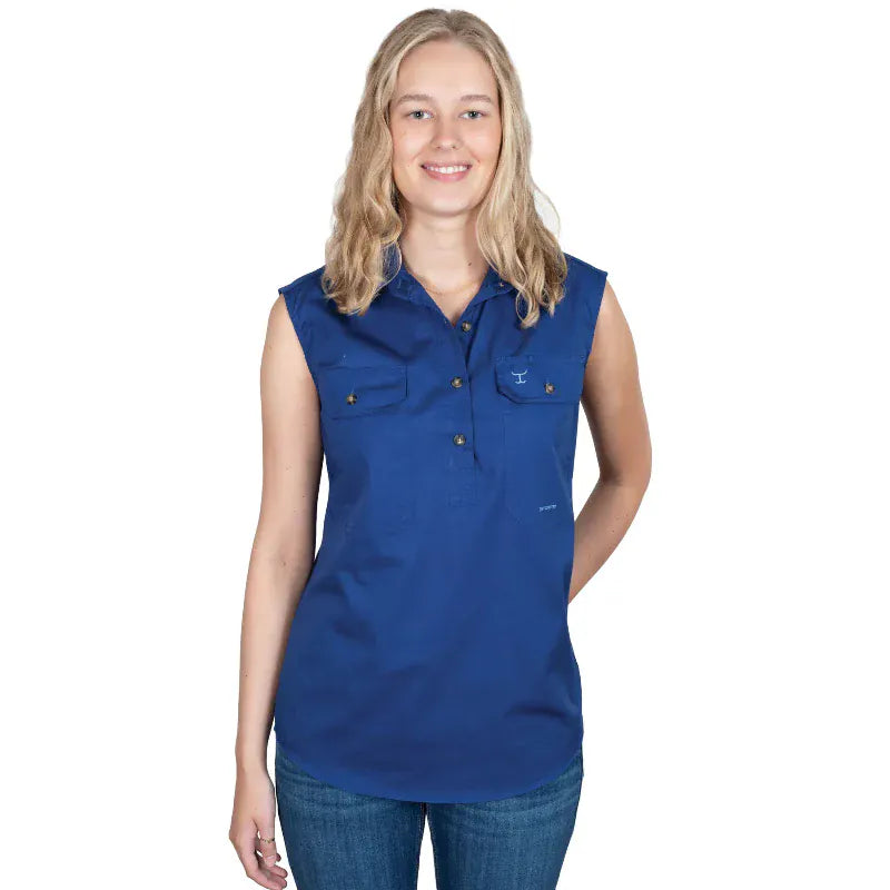 Just Country Womens Shirts 12 / Cobalt Just Country Workshirt Womens Kerry Sleeveless