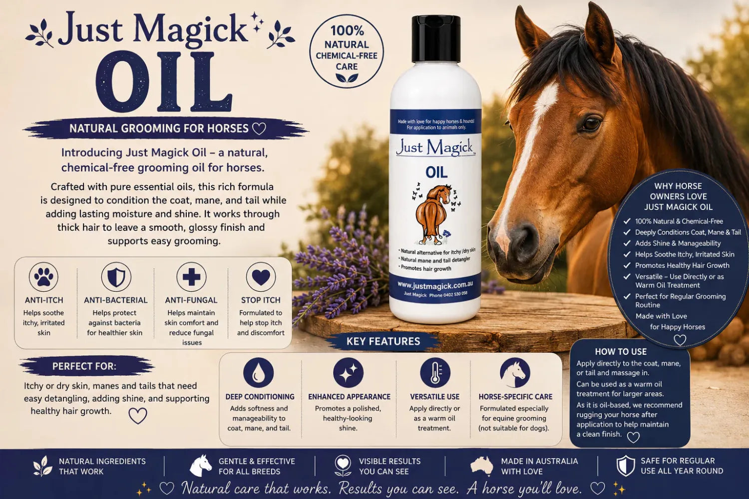 Just Magick Vet & Feed 1L Just Magick Horse Oil