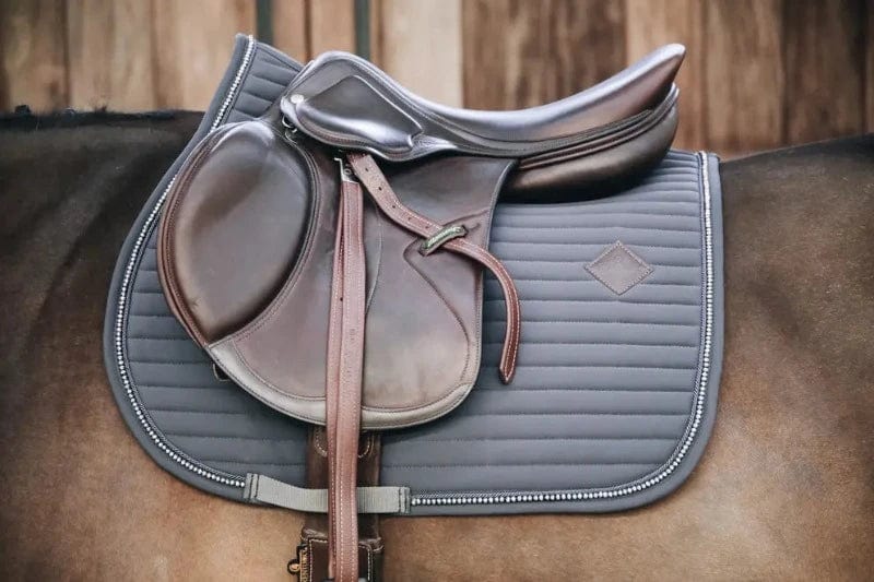 Kentucky Horsewear Saddle Pads English Grey Kentucky Show Jumping Saddlepad with Pearls Grey