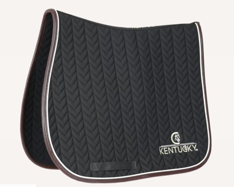 Kentucky Saddle Pads English Full / Black Kentucky Saddle Pad Leather Fishbone
