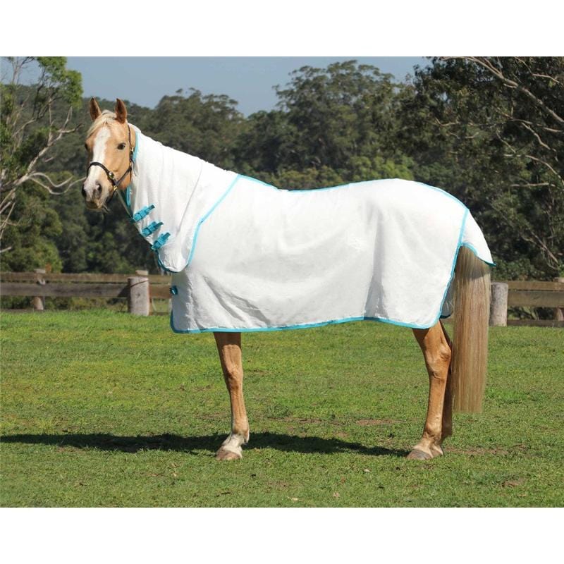 Kool Master Summer Horse Rugs 5ft6 / White/Turquoise Kool Master Combo Flag
