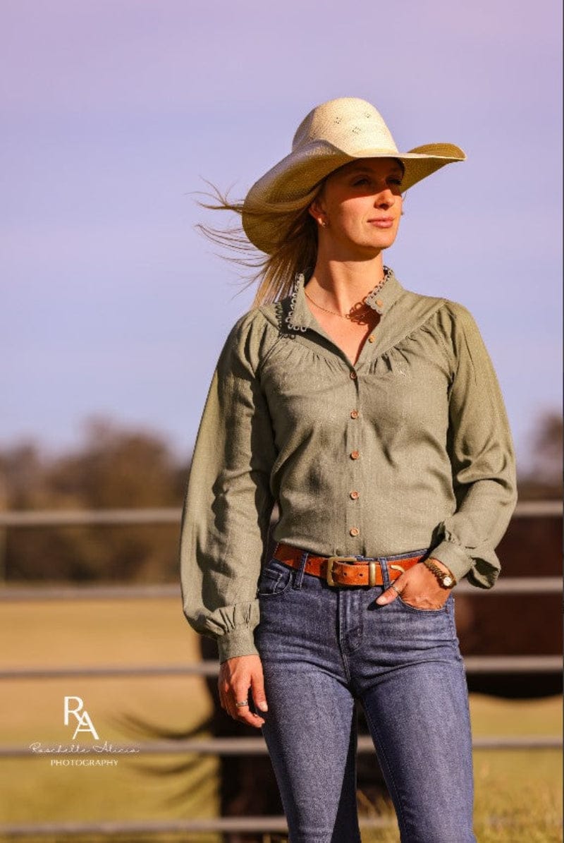 Lime and Soda Collective Womens Shirts 06 / Sage Lime & Soda Top Womens Callie