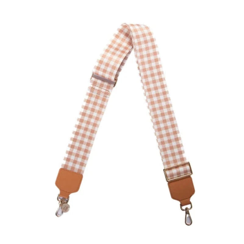 Liv and Milly Handbags & Wallets Latte Gingham Liv & Milly Handbag Strap