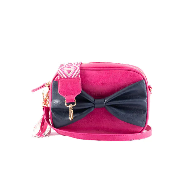 Liv and Milly Handbags - Wallets Pink/Navy Liv & Milly Handbag Sally Bow