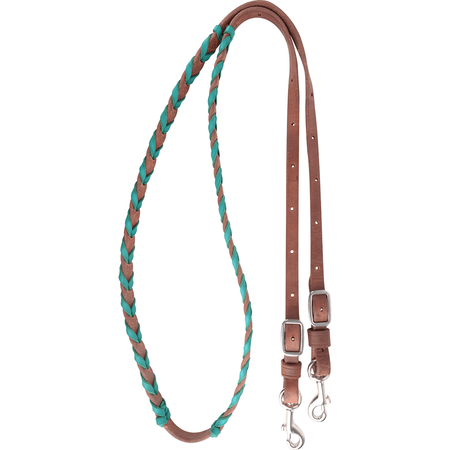 Martin Saddlery Reins Martin Saddlery Reins Barrel 3/4in with Turquoise Lacing