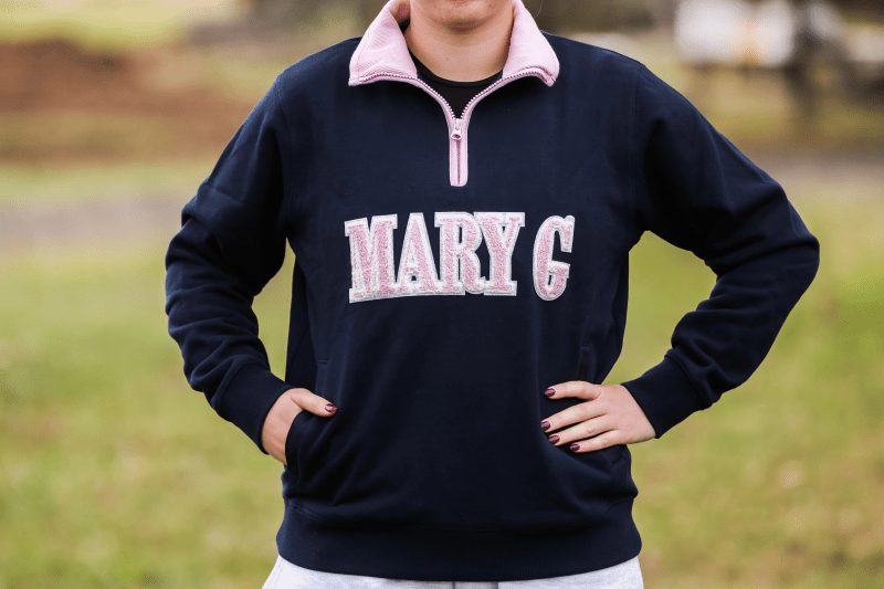 Mary G Womens Jumpers, Jackets & Vests 08 / Navy Mary G Jumper Womens 1/4 Zip