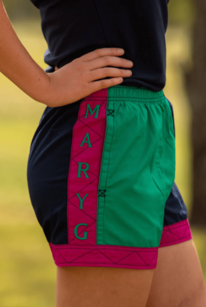 Mary G Womens Shorts, Skirts & Dresses Kelly Green/Navy/Fushia / 08 Mary G Shorts Womens Classic Harlequin Panel