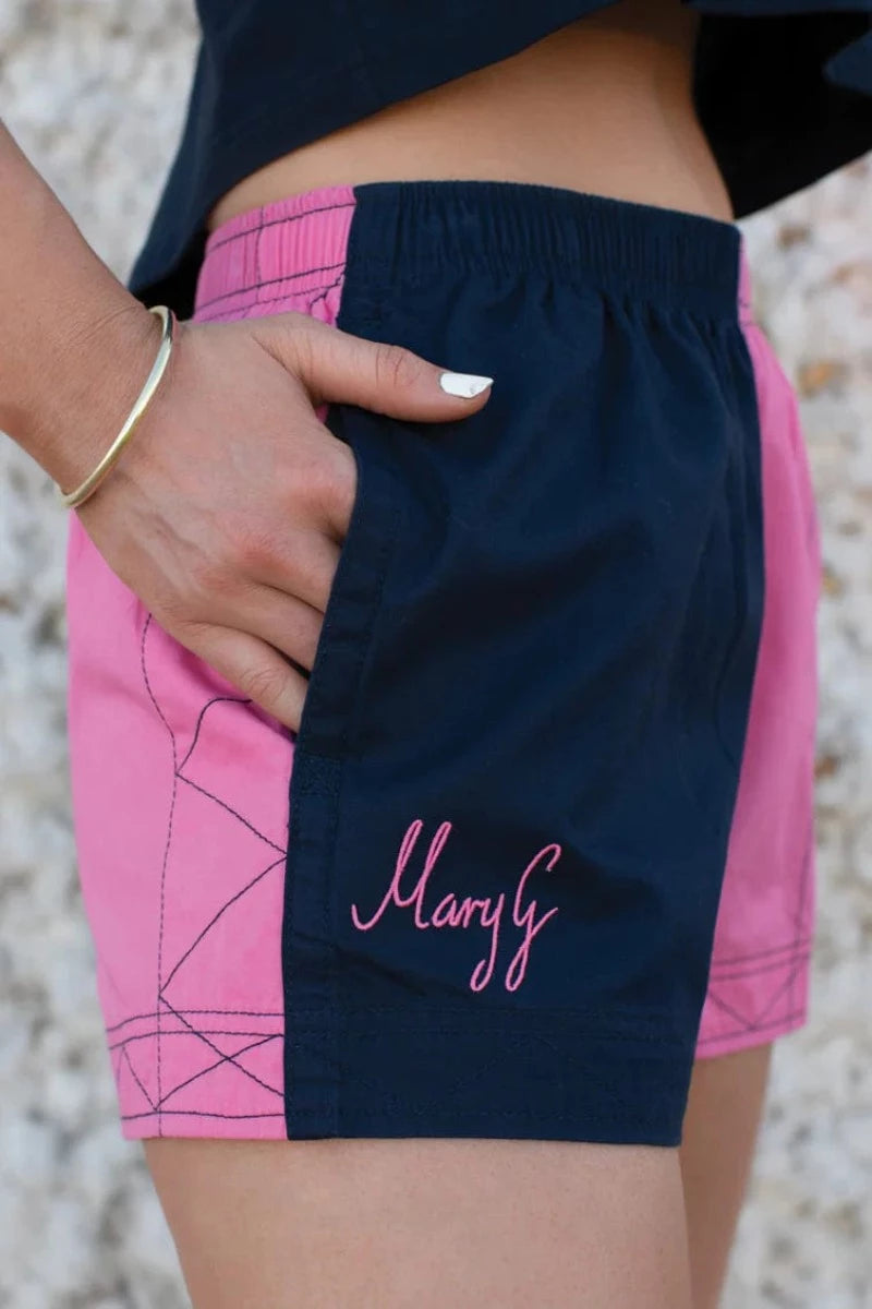 MaryG Womens Shorts, Skirts & Dresses MaryG Old School Harlequin Shorts French Navy and Musk