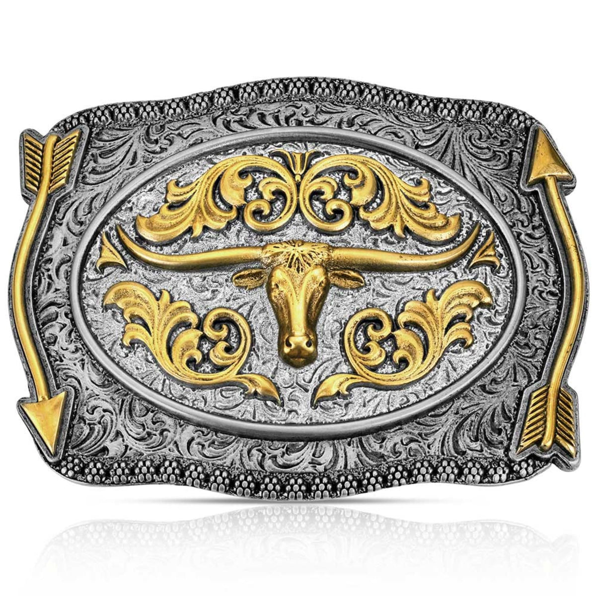 Montana Silversmiths Belt Accessories Montana Silversmiths Belt Buckle Pointing West Longhorn