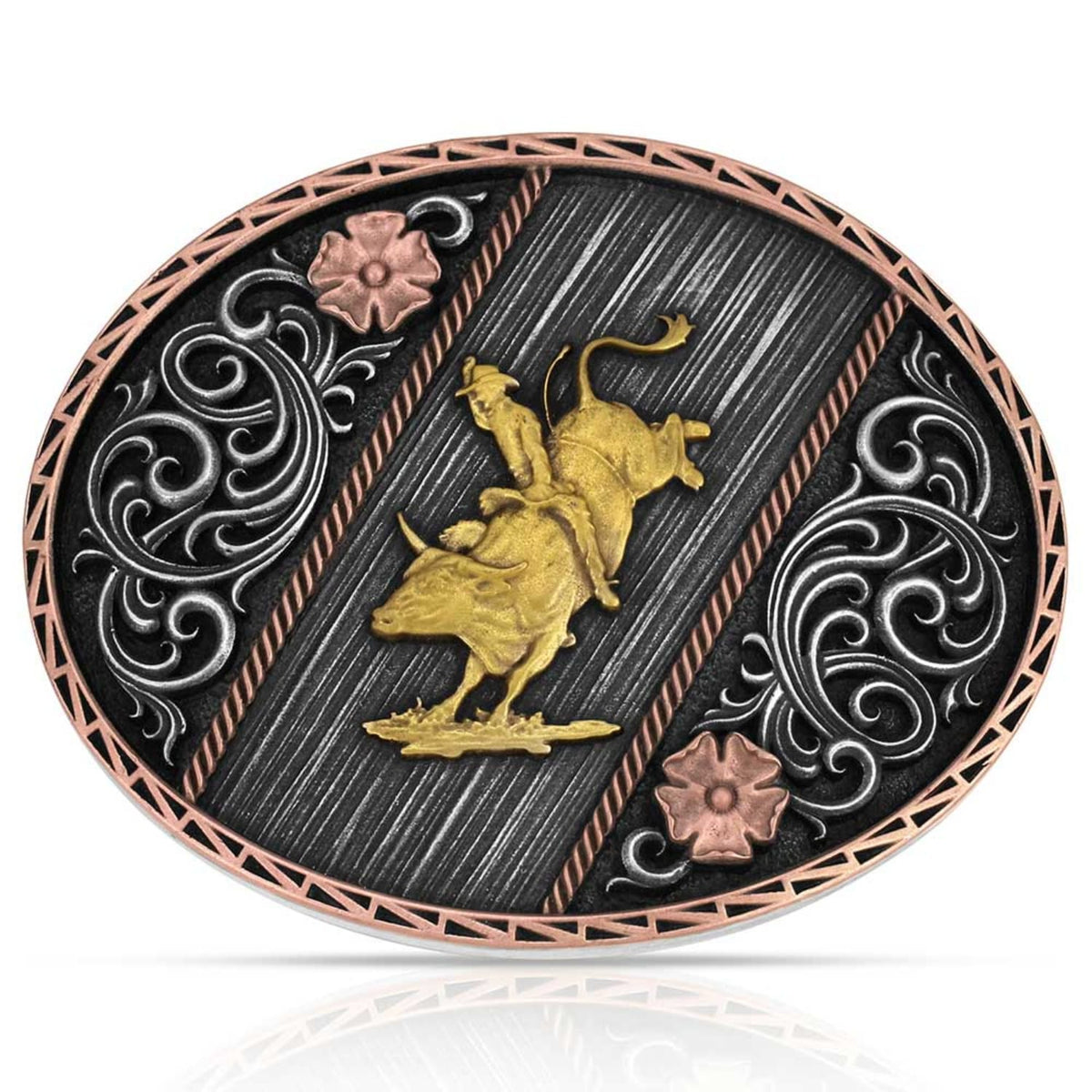 Montana Silversmiths Belt Accessories Montana Silversmiths Belt Buckle Tri Colour Rodeo