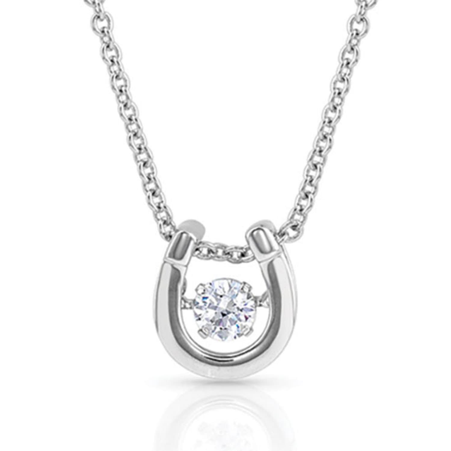 Montana Silversmiths Jewellery April Montana Silversmiths Necklace Horseshoe with Birthstone