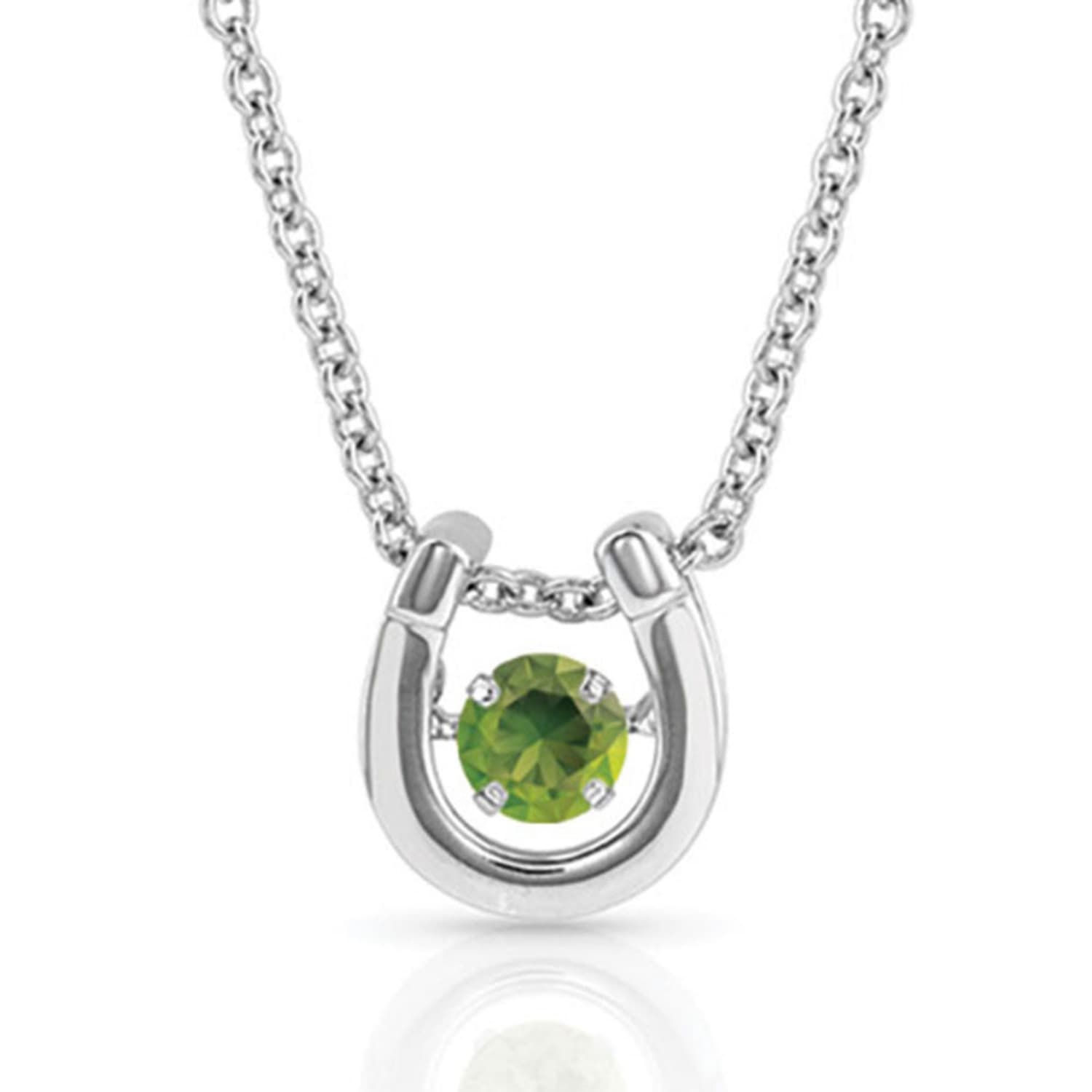 Montana Silversmiths Jewellery August Montana Silversmiths Necklace Horseshoe with Birthstone
