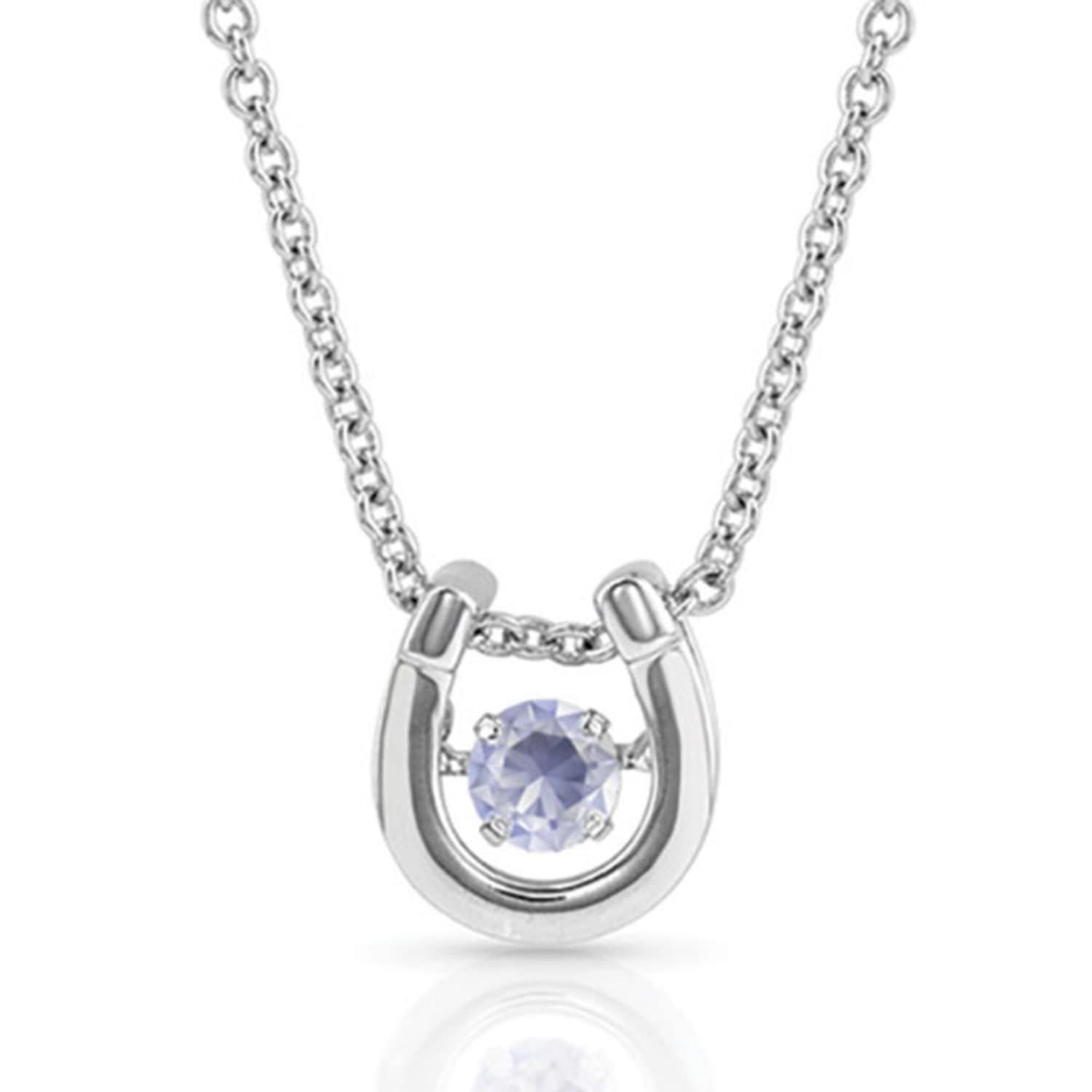 Montana Silversmiths Jewellery June Montana Silversmiths Necklace Horseshoe with Birthstone