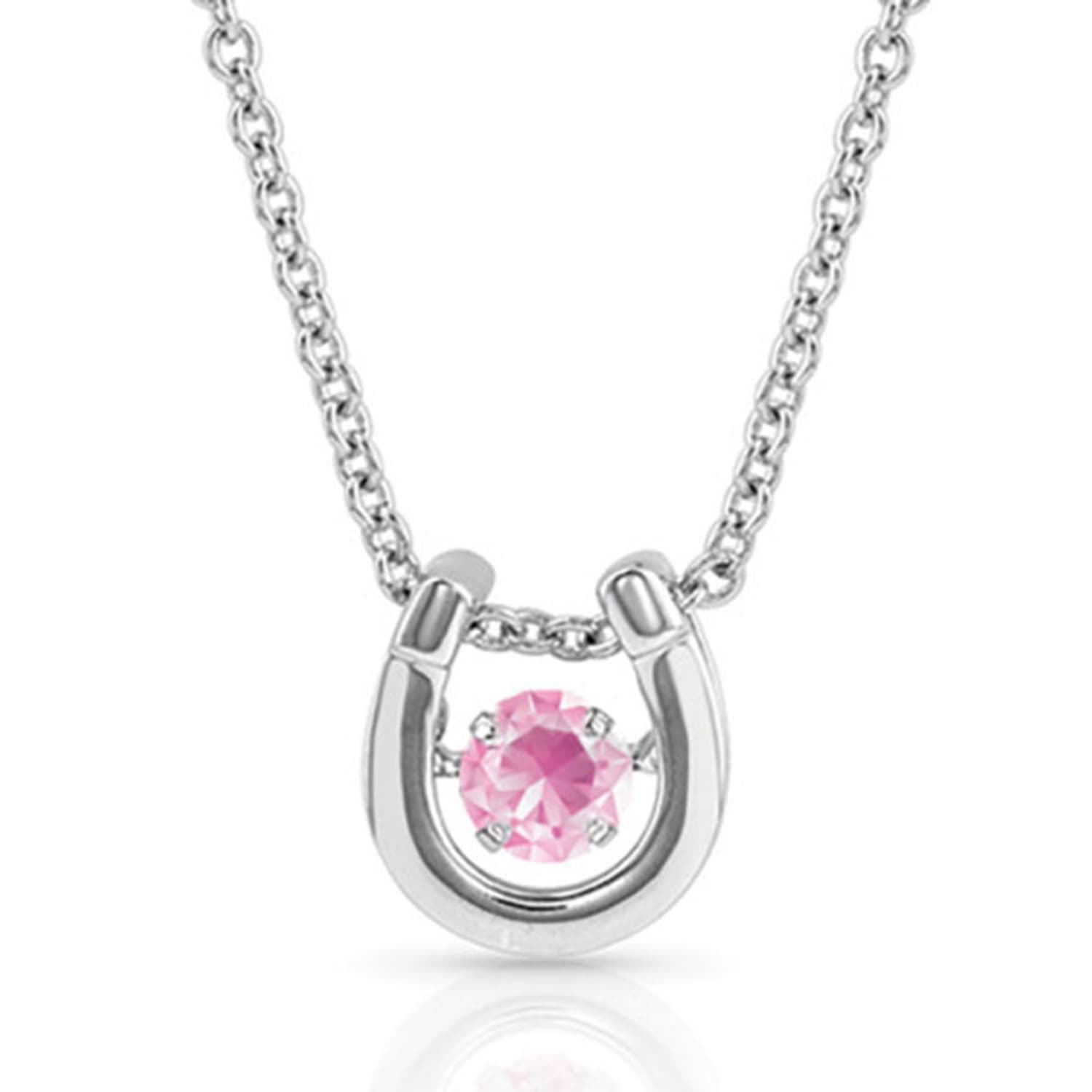 Montana Silversmiths Jewellery October Montana Silversmiths Necklace Horseshoe with Birthstone