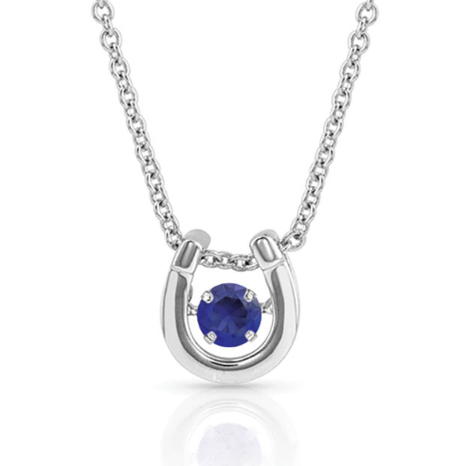 Montana Silversmiths Jewellery September Montana Silversmiths Necklace Horseshoe with Birthstone