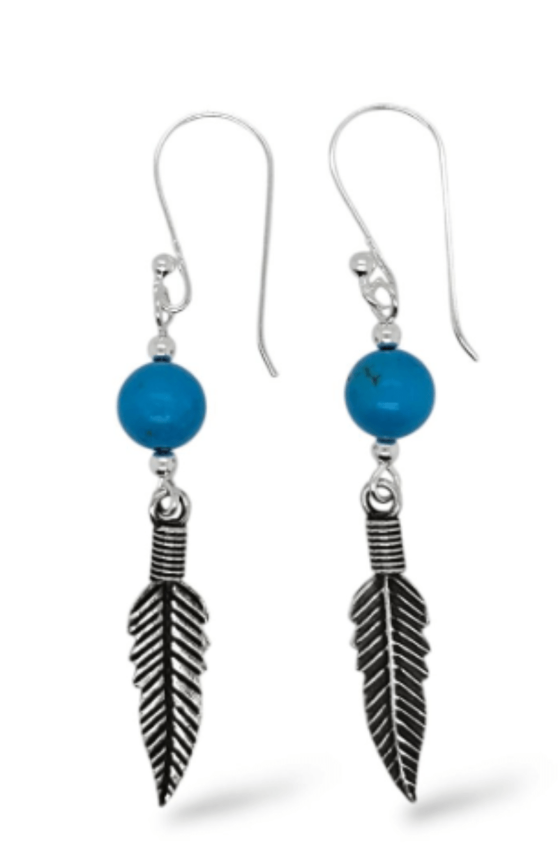 Mountain Creek Jewellery Jewellery MCJ Earrings Turquoise & Feathers