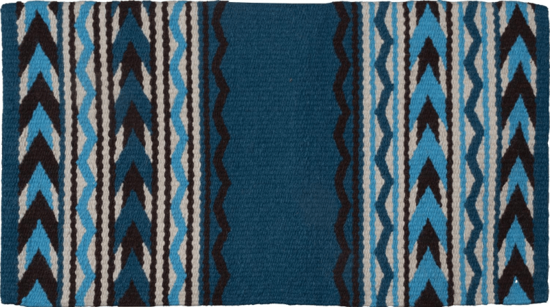 Mustang Saddle Pads Western Turquoise/Brown / 36x34 Mustang Saddle Pad Western Arrowhead Blanket with Felt