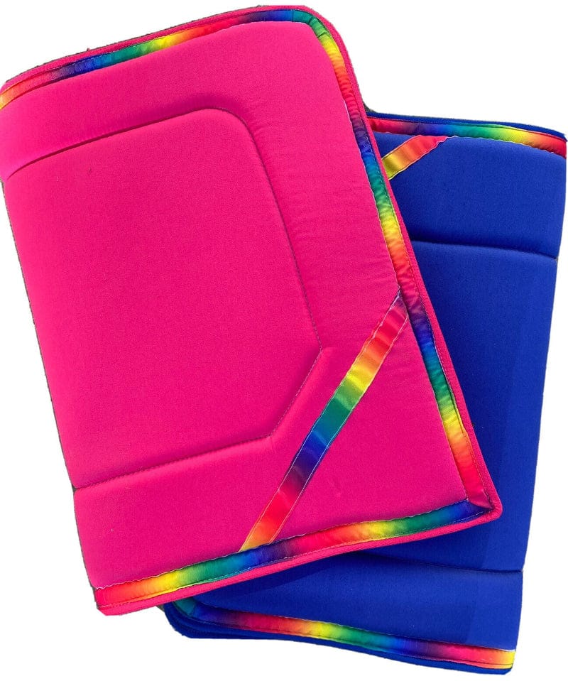 NC Equine Saddle Pads English Pony / Pink Cotton Drill Saddle Pad Rainbow