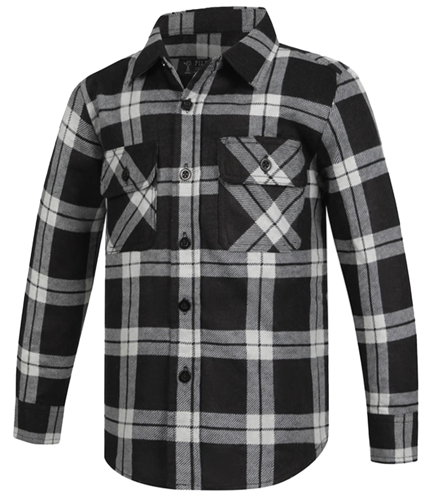 Pilbara Kids Shirts Y 0 / Grey/Black Pilbara Shirt Kids Flannelette Full Button
