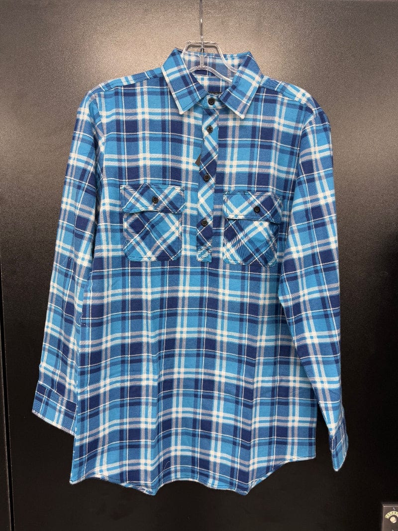 Pilbara Kids Shirts Y0 / Navy/Blue/White Pilbara Shirt Kids Flannelette