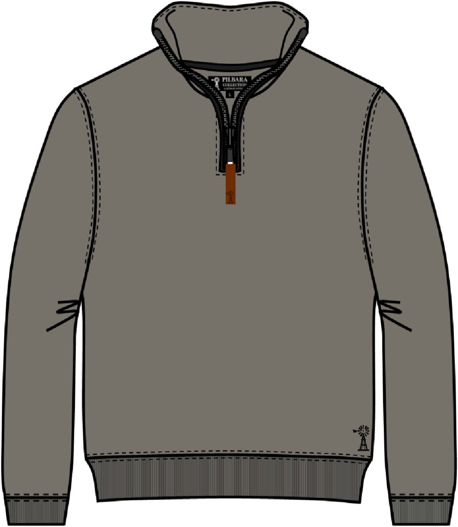 Pilbara Mens Jumpers- Jackets - Vests XS / Hare Pilbara Jumper Mens Classic 1/4 Zip (RMPC045)
