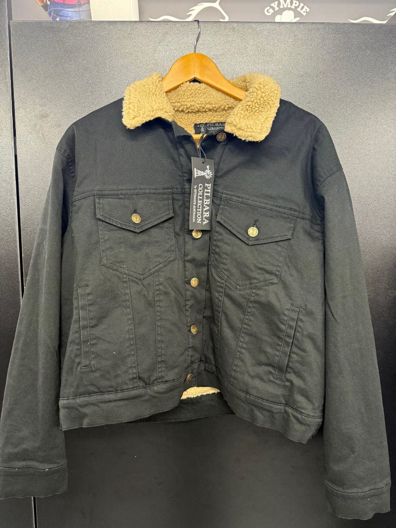 Pilbara Womens Jumpers, Jackets & Vests 08 / Black Pilbara Jacket Womens Sherpa Lined Denim
