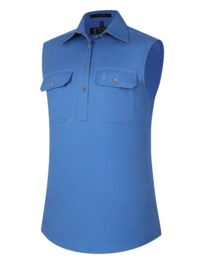 Pilbara Womens Shirts 06 / Lavender Pilbara Workshirt Womens Sleeveless Half Button
