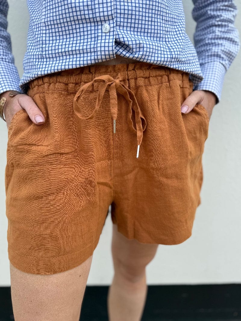 Pilbara Womens Shorts- Skirts - Dresses 06 / Terracotta Pilbara Shorts Womens Olivia Linen