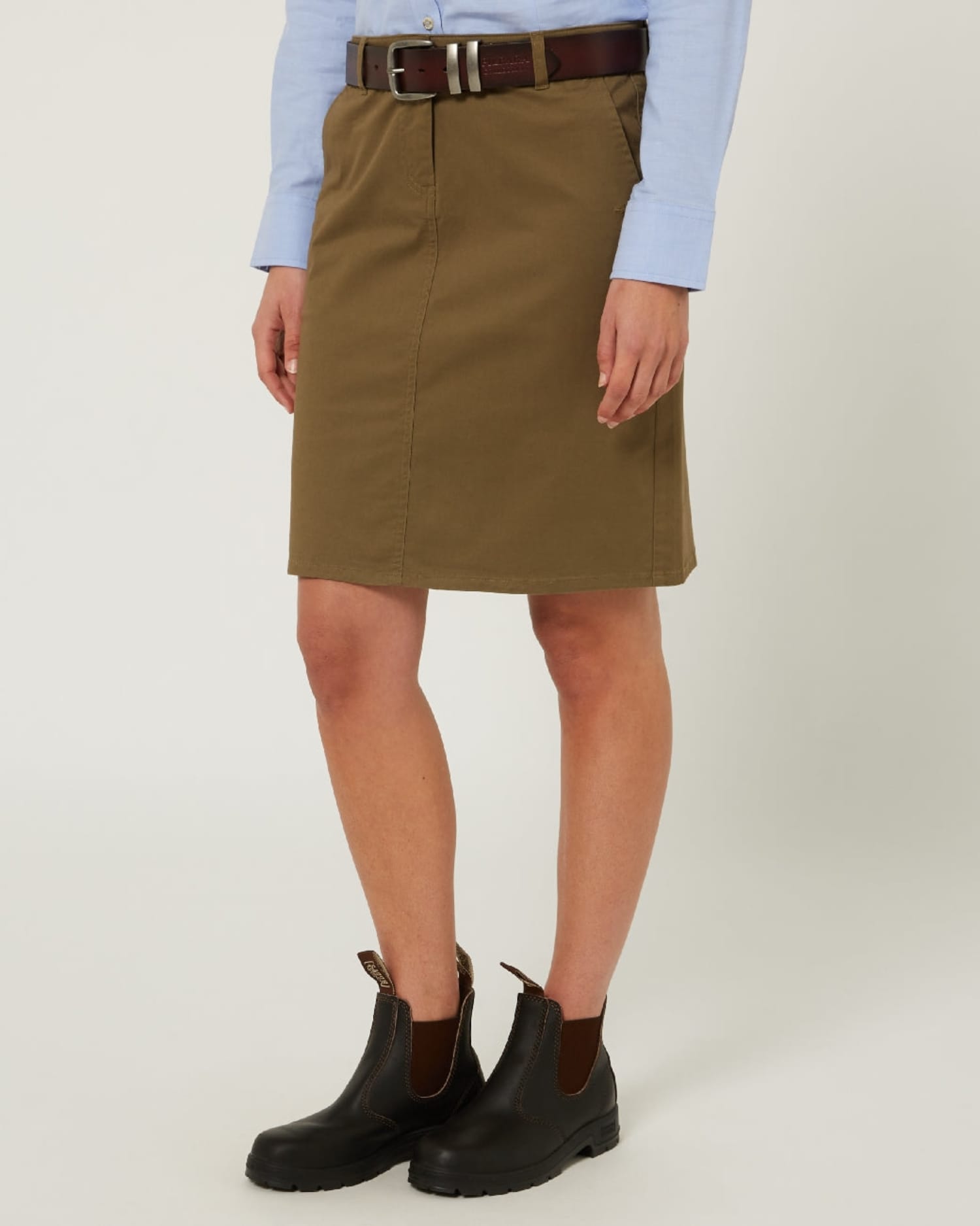 Pilbara Womens Shorts- Skirts - Dresses 08 / Capers Pilbara Skirt Womens Daphne Chino