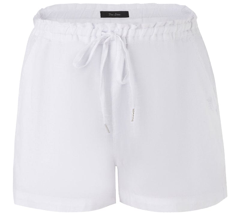 Pilbara Womens Shorts- Skirts - Dresses 08 / White Pilbara Shorts Womens Olivia Linen