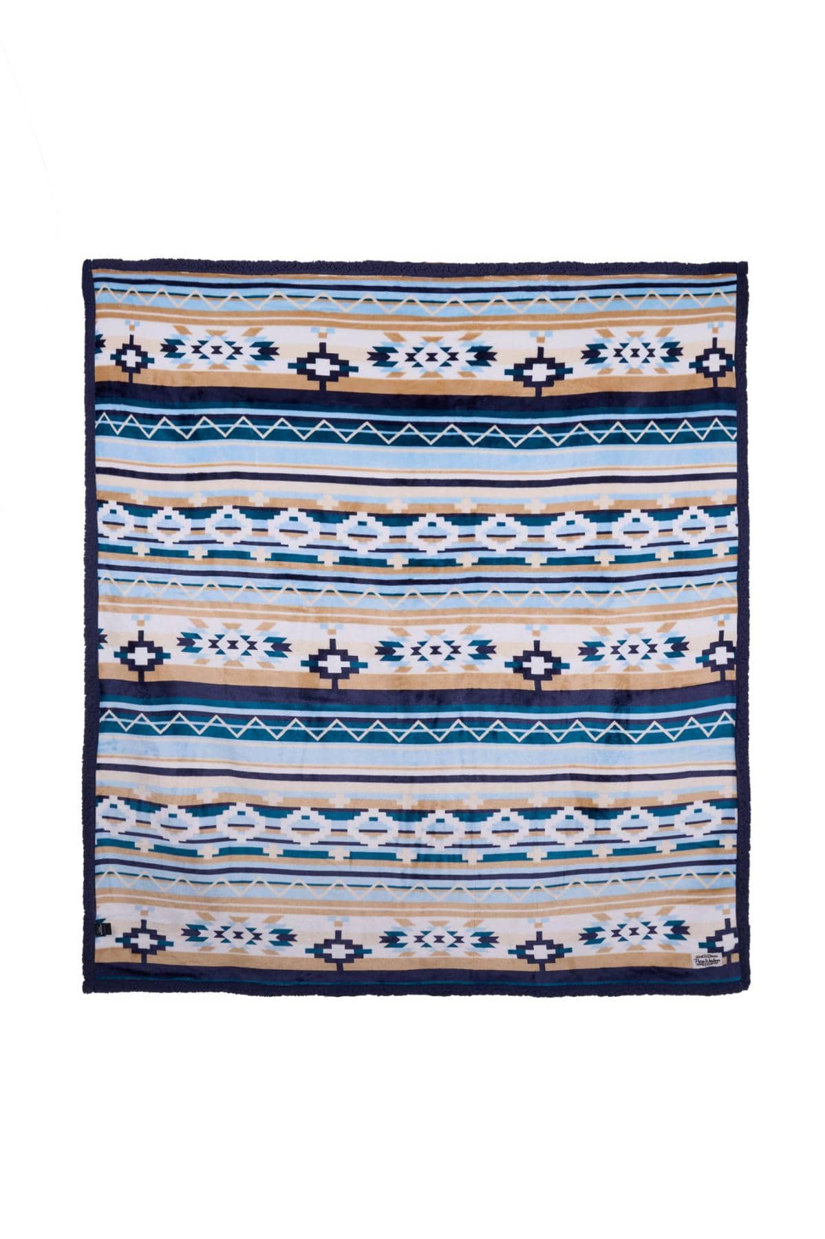 Pure Western Gifts - Homewares Natural/Blue Pure Western Snuggle Blanket Aztec Print